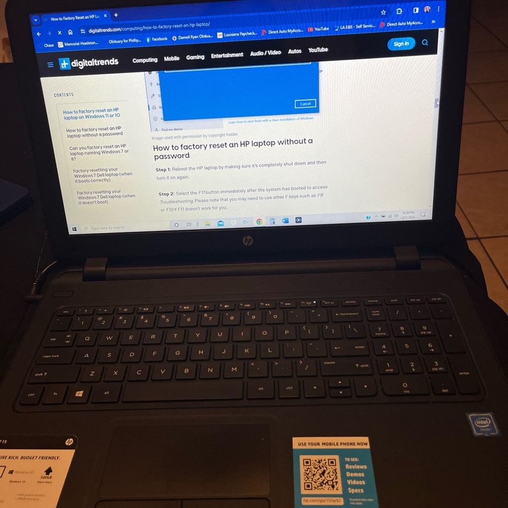 HP 15.6 Laptop